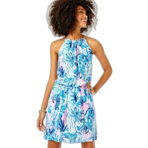 NWT Lilly Pulitzer Bowen Skort Romper Size Small Saltwater Blue Shade Seekers